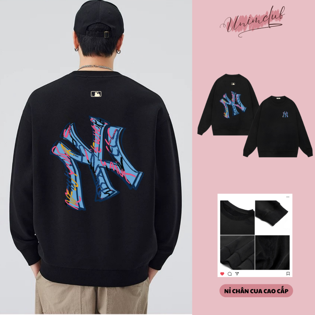 Áo Nỉ Dài Tay NY LA Nhiều Màu Sắc Unim Club Chất Liệu Nỉ Chân Cua Cao Cấp Form Rộng Unisex