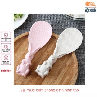Vá, muôi múc cơm chống dính hình thỏ siêu dễ thương