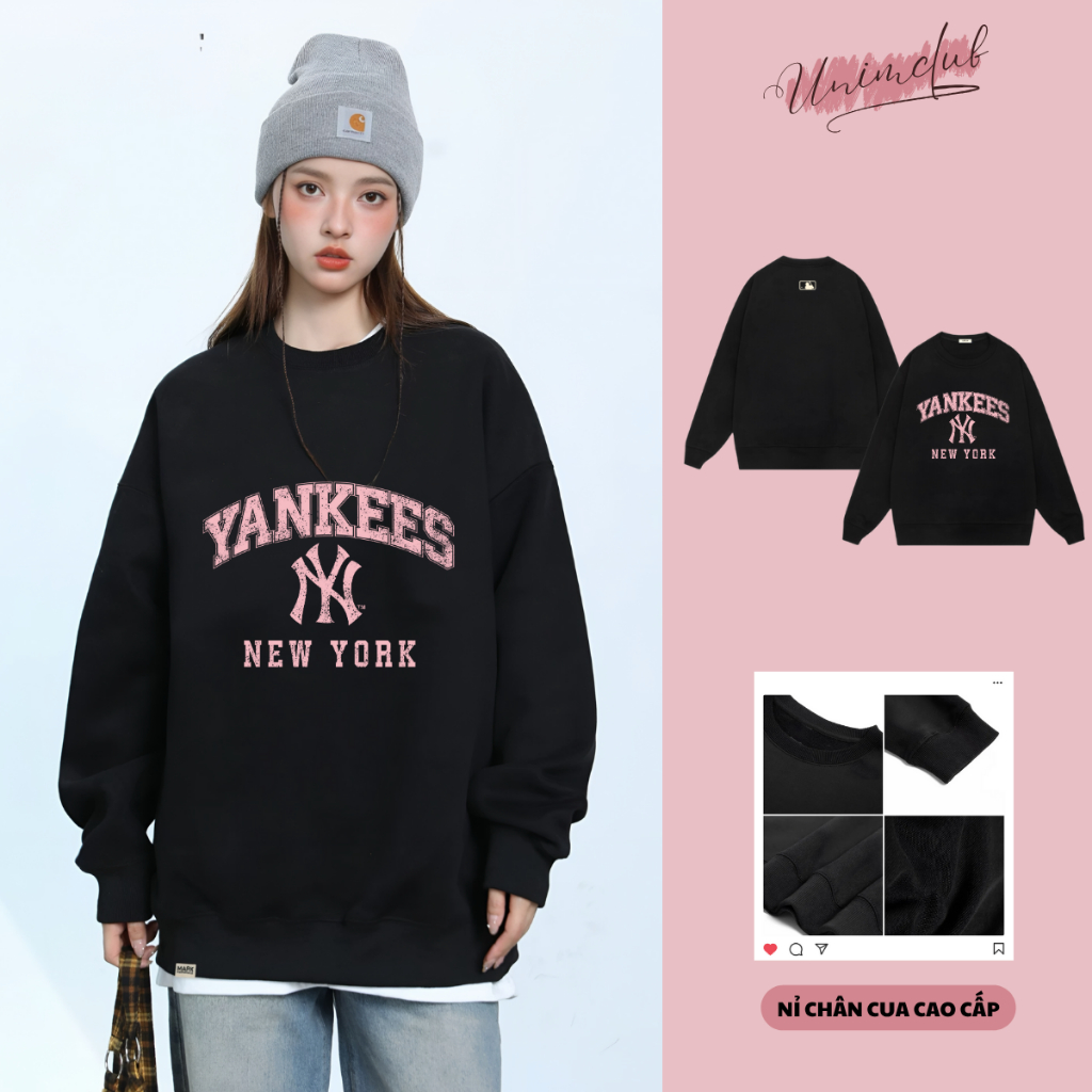 Áo Nỉ Chân Cua Dài Tay Sweater Cao Cấp Hình In Sắc Nét Logo Silicon Cao Thành Form Dáng Rộng Unim Club