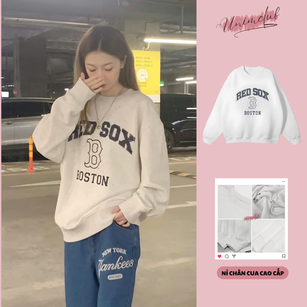 Áo Nỉ Chân Cua Dài Tay Sweater Cao Cấp Hình In Sắc Nét Logo Silicon Cao Thành Form Dáng Rộng Unim Club