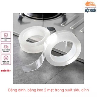 Băng dính, băng keo 2 mặt trong suốt siêu dính - Có thể tái sử dụng