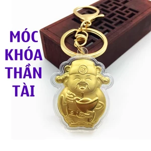 Móc khóa Ông Thần Tài 24k May Mắn Phong Thủy ngày vía thần tài