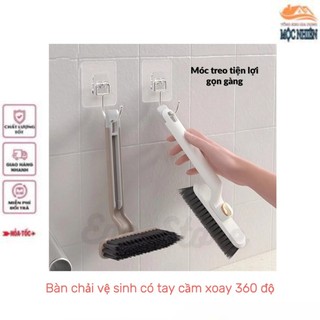 [Bản lớn] Bàn chải vệ sinh có tay cầm cọ góc tường, khe hẹp, xoay 360 độ - tiện dụng, đa năng
