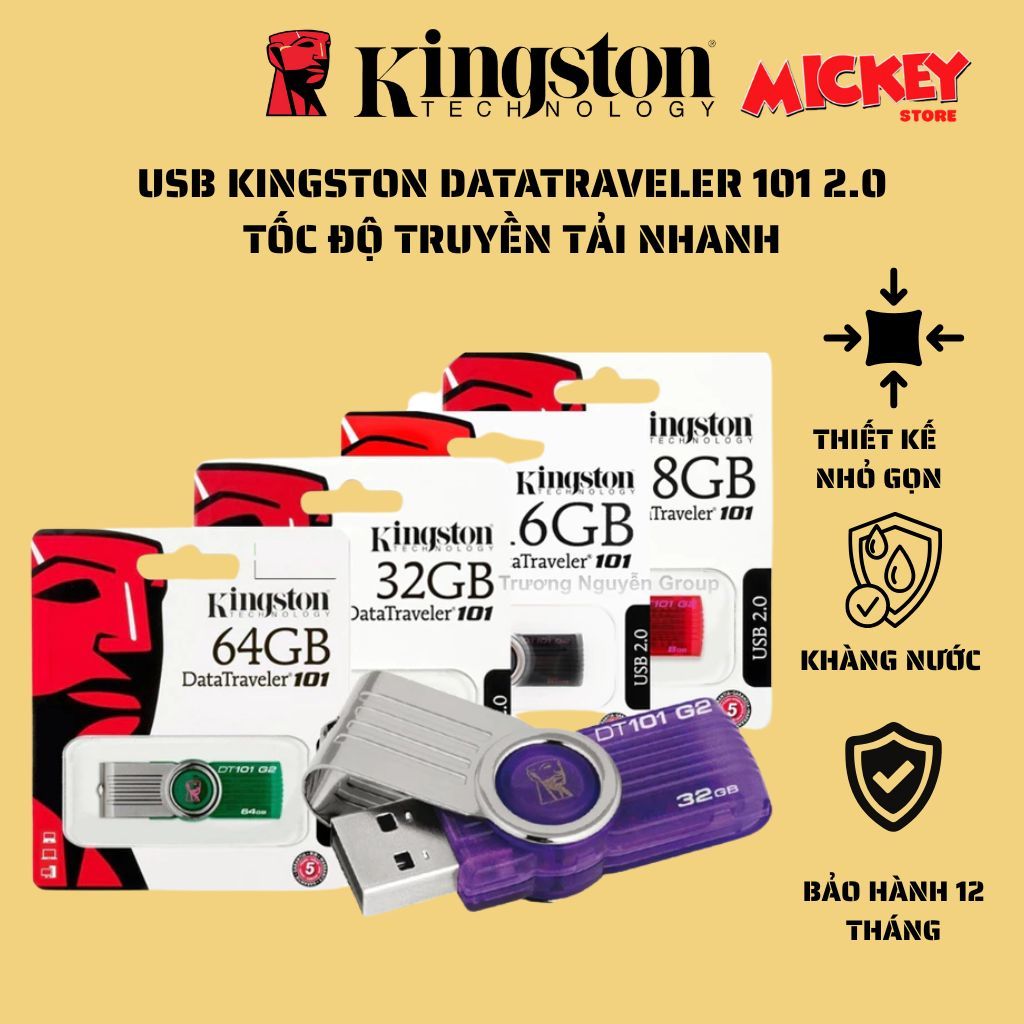 USB Kingston DT101 2GB / 4GB / 8GB / 16GB / 32GB / 64GB–Ổ ĐĨA FLASH TIỆN DỤNG CHO MÁY TÍNH, NOTEBOOK