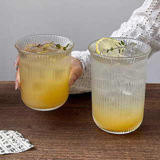 Bộ 6 Ly thủy tinh trơn và sọc cao cấp 330ml 480ml chịu nhiệt – ly uống cà phê, nước, cocktail