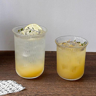 Bộ 6 Ly thủy tinh trơn và sọc cao cấp 330ml 480ml chịu nhiệt – ly uống cà phê, nước, cocktail