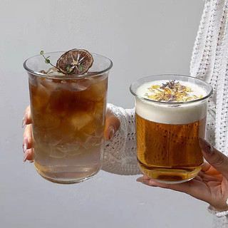 Bộ 6 Ly thủy tinh trơn và sọc cao cấp 330ml 480ml chịu nhiệt – ly uống cà phê, nước, cocktail