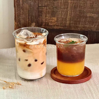 Bộ 6 Ly thủy tinh trơn và sọc cao cấp 330ml 480ml chịu nhiệt – ly uống cà phê, nước, cocktail