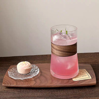 Bộ 6 Ly thủy tinh có đai gỗ 400ml cao cấp kiểu Nhật – ly uống nước, cocktail, cà phê