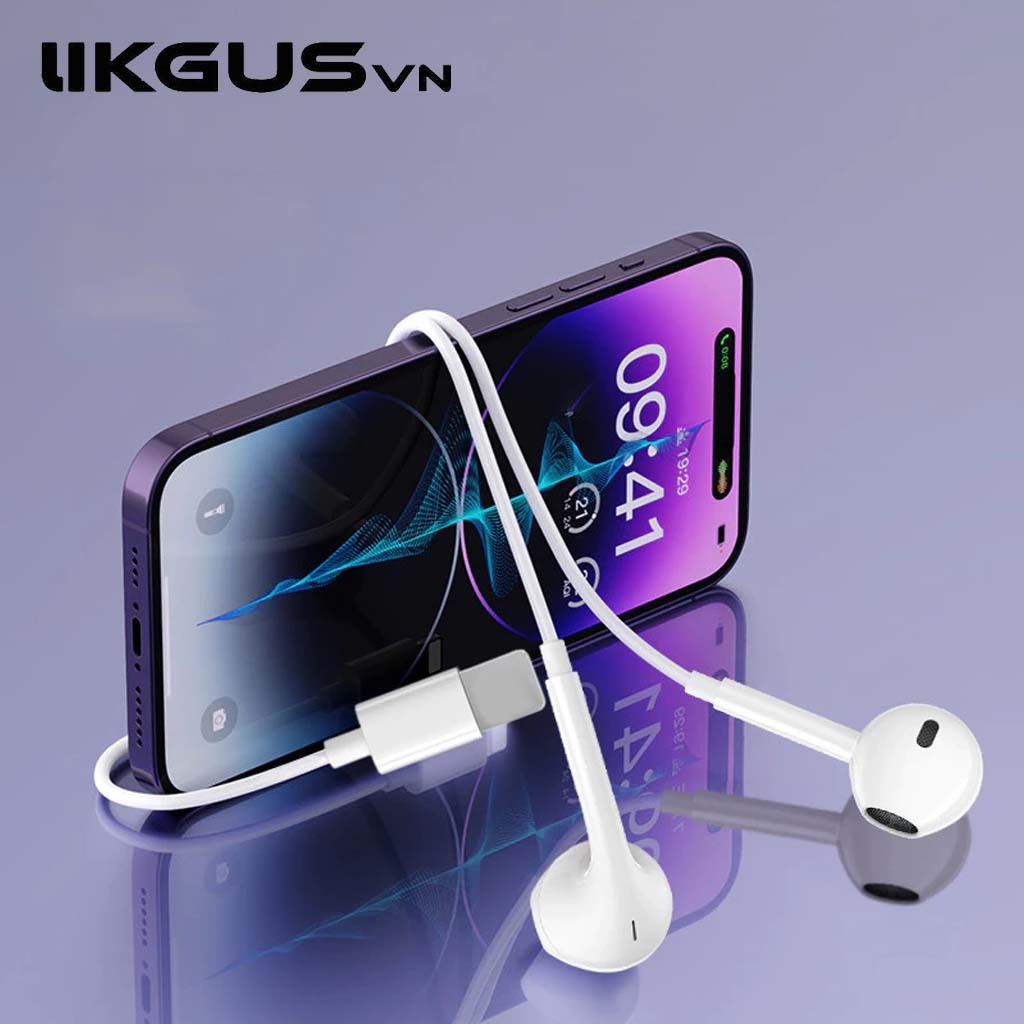 Tai Nghe Chân Dẹt Cho 7 Đến 14Promax Cắm Nghe Luôn Không Cần Kết Nối Bluetooth - Có Đàm Thoại