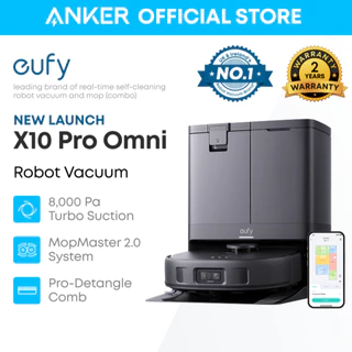 Bộ hút bụi và lau nhà eufy X10 Pro Omni Robot, Lực hút đáng kinh ngạc, Hai cây lau nhà với chức năng tự động nâng 12 mm