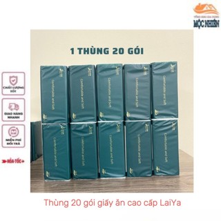 Thùng 20 gói Giấy ăn cao cấp LaiYa, gói lớn - siêu dai, mềm mịn