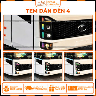 Decal dán đèn THACO CRUIZER, THACO TB120S, dán đổi màu đèn xe khách 29 chỗ, xe 45 chỗ