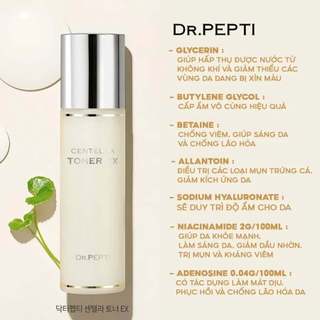 [CHÍNH HÃNG 100%] Nước Hoa Hồng Dưỡng Da Cấp Ẩm, Căng Bóng Dr.Pepti Centella Toner Ex 180ml Mẫu Mới