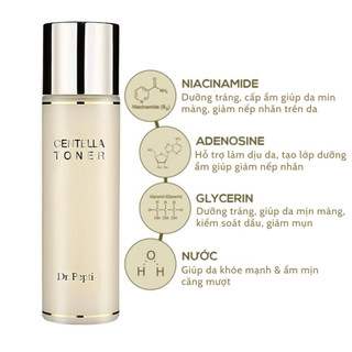 [CHÍNH HÃNG 100%] Nước Hoa Hồng Dưỡng Da Cấp Ẩm, Căng Bóng Dr.Pepti Centella Toner Ex 180ml Mẫu Mới
