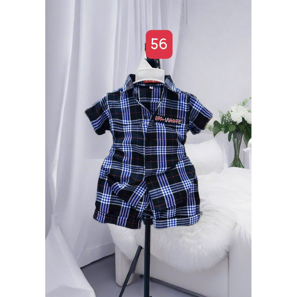Bộ sơmi caro màu cho bé trai 10kg-54kg TONIKD