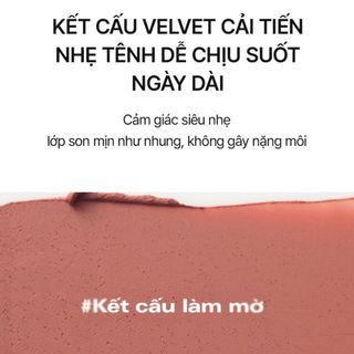 [Y340] Son Kem Lì BBIA Last Velvet Tint MLBB Edition - Re-new Version - Son kem nhung thuần chay, nhẹ môi