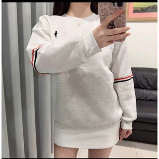 Áo Nỉ Sweater Nam Nữ, Họa Tiết Phối Viền Tay Sọc Thêu Ngựa Ngực, Vải Nỉ Bông Mềm Mịn Ấm Áp Form Phồng