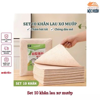 [Xơ mướp] Set 10 khăn lau xơ mướp, chất liệu sợi thực vật tự nhiên, lau sạch hiệu quả - đa năng, tiện dụng