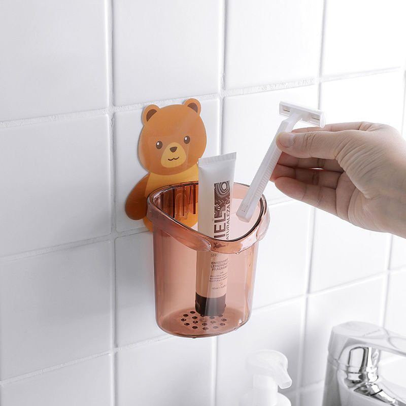 Cốc Gấu Đựng Bàn Chải Kem Đánh Răng Dán Tường Đa Năng -8668