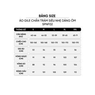 5PNF02,5PNF03 Áo gile phao CARDINA chất liệu gió chần bông siêu nhẹ giữ ấm tốt 5PNF02, 5PNF03