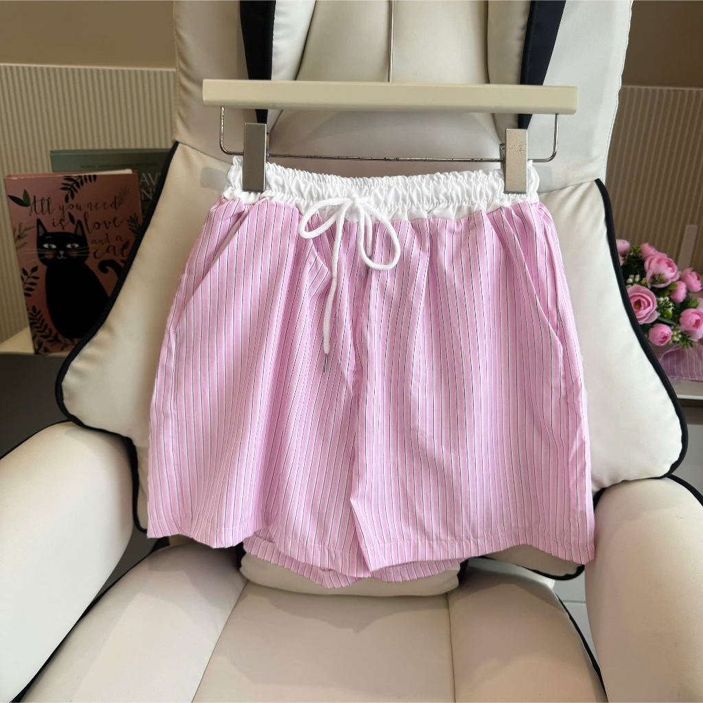 Set Đùi Mirage Sọc Hồng Basic Dễ Thương Local Brand.