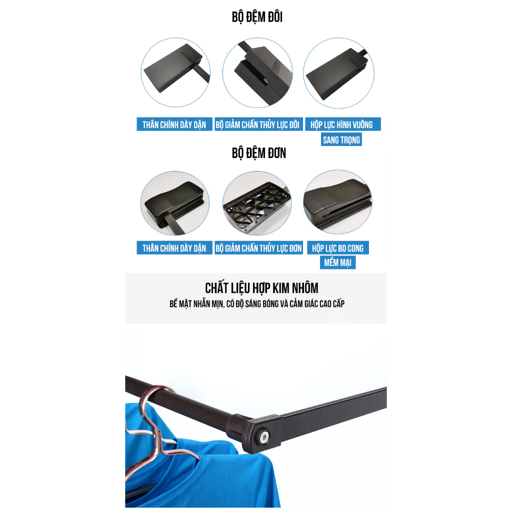Giá treo quần áo nâng hạ có trợ lực - giúp kéo lấy đồ không tốn sức | BigBuy360 - bigbuy360.vn