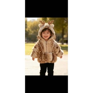 Quần áo bé gái,  Áo khoác kaki báo nâu lót lông 9-25kg AK560 Tiểu Yến KID