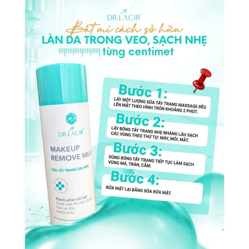Sữa Tẩy Trang Dịu Nhẹ DR.LACIR - Dành Cho Da Nhạy Cảm (120ml)