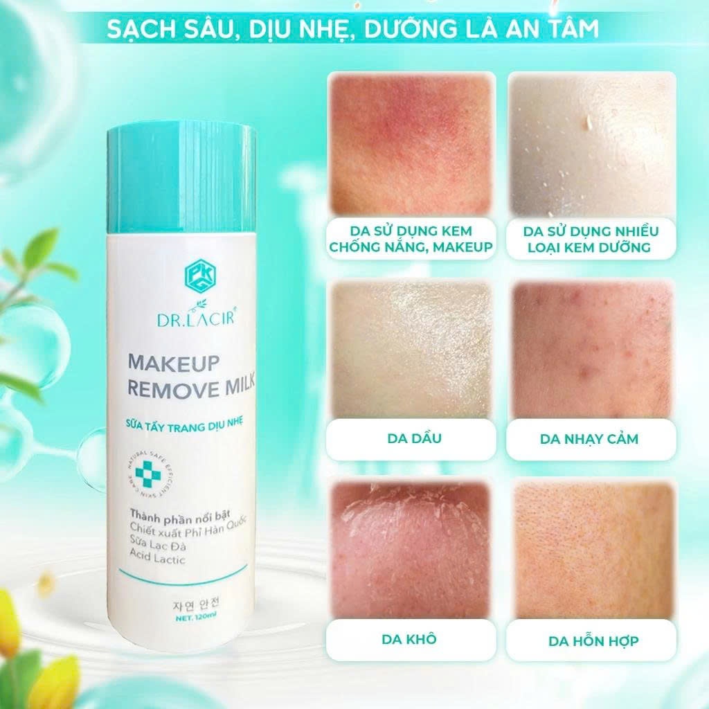 Sữa Tẩy Trang Dịu Nhẹ DR.LACIR - Dành Cho Da Nhạy Cảm (120ml)