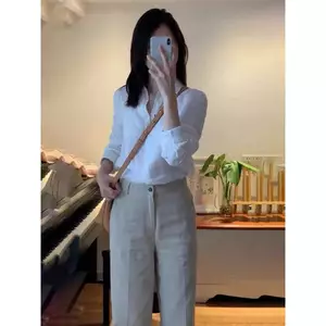 𝗢𝗿𝗶𝗼𝗻 -|BEELYI Áo sơ mi Linen tay lửng basic