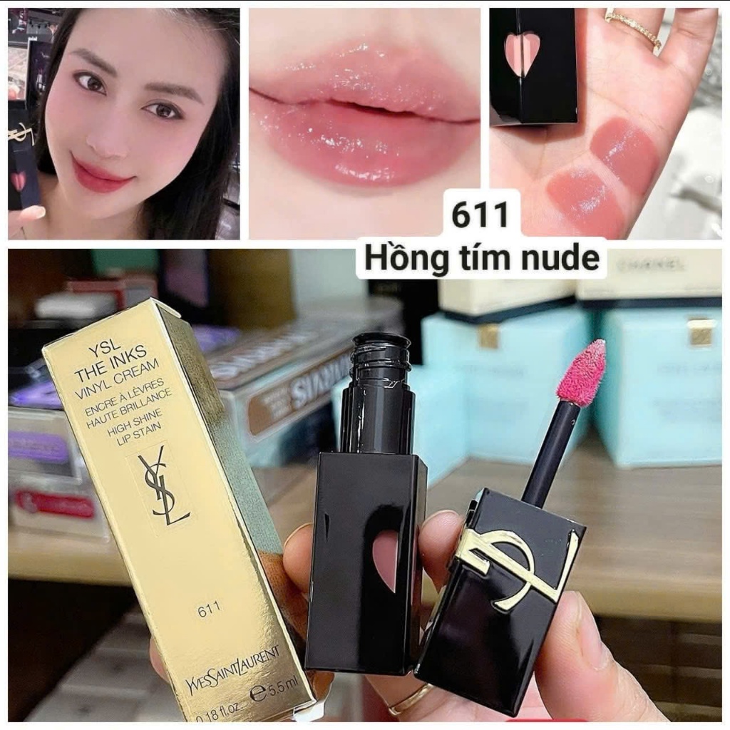 [ sẵn màu hot ] BẢN NEW 2024 YSL ink vinyl cream tint 611 màu hồng nude ...