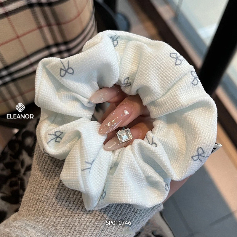 Dây buộc tóc nữ scrunchies Eleanor Accessories họa tiết nơ phụ kiện tóc dễ thương dây cột tóc 10746