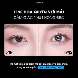 Lens cận khóa ẩm VIVIMOON màu trong suốt tự nhiên Moisture Clear, kính áp tròng hạn sử dụng 1 tháng