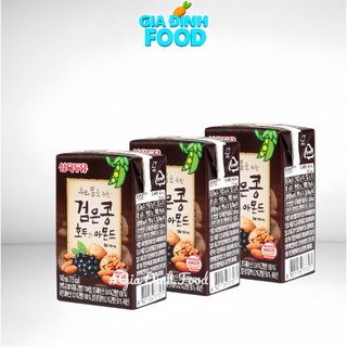 Sữa Hạt óc chó hạnh nhân đậu đen Hàn Quốc - 140ml/ lốc 3 hộp