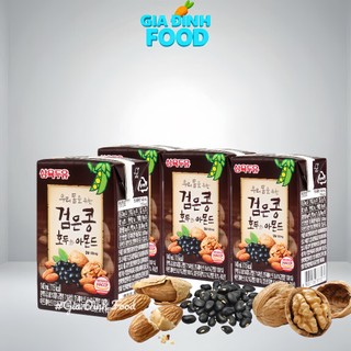 Sữa Hạt óc chó hạnh nhân đậu đen Hàn Quốc - 140ml/ lốc 3 hộp