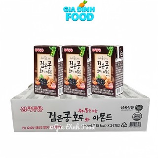 Thùng 24 Hộp Sữa hạt óc chó hạnh nhân đậu đen Hàn Quốc Sahmyook - 140ml/ Lốc 3 hộp