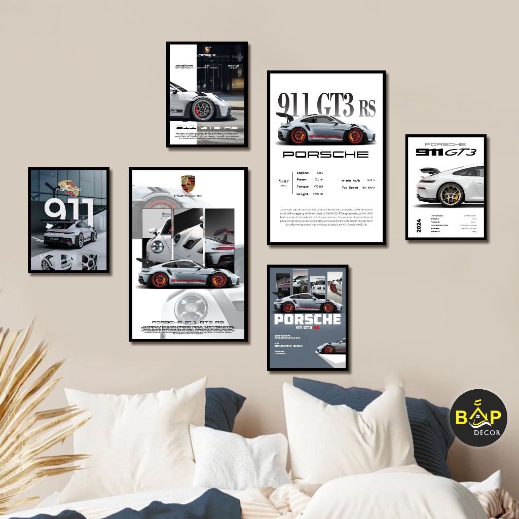 Tranh formex poster siêu xe 6 bức dán tường trang trí nhà, decor phòng ...