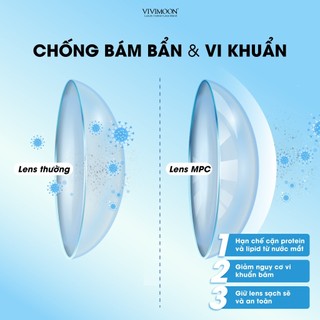 Lens cận khóa ẩm VIVIMOON màu trong suốt tự nhiên Moisture Clear, kính áp tròng hạn sử dụng 1 tháng