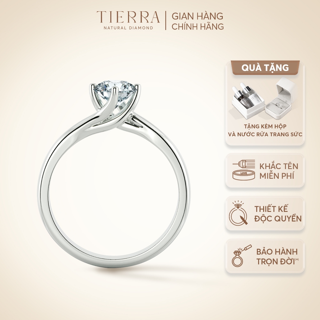 [CHAT TRƯỚC KHI ĐẶT] Nhẫn cầu hôn Tierra Gentle Touch BCH1402, Vàng 14K 18K, Đính Đá CZ, Thiết Kế Kiểu Dáng Thanh Lịch
