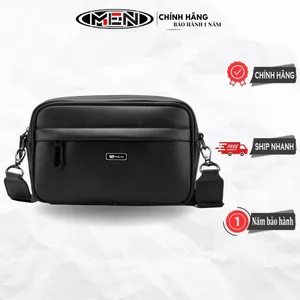 Túi đeo chéo da lịch lãm kiểu ngang thời trang M.E.N R7 Đen bóng mờ lịch lãm G1 {ĐẲNG CẤP}