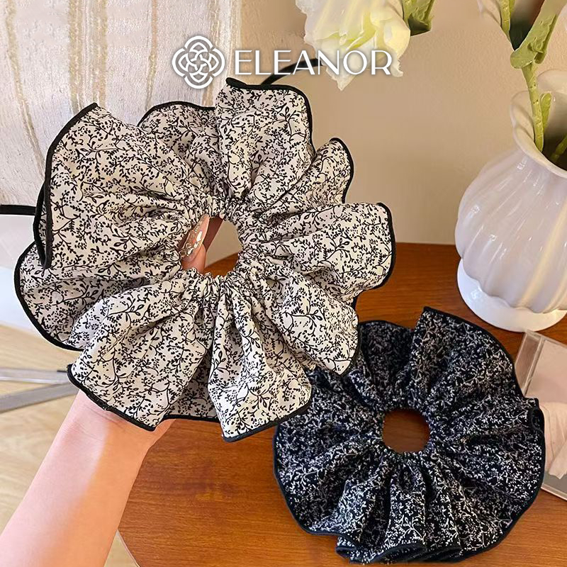 Dây buộc tóc nữ scrunchies to phồng Eleanor Accessories hình hoa phụ kiện tóc 10740