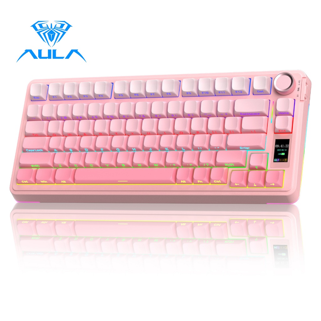 AULA S75PRO Bàn phím cơ khí Tri-mode Hot Swap với núm và màn hình hiển thị đa chức năng RGB Light Effect | BigBuy360 - bigbuy360.vn