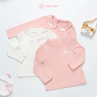[HUMY NGO] Áo giữ nhiệt bé gái - COMBO áo giữ nhiệt chất cotton dày dặn lót bông nhẹ mềm cho bé gái 2-8 tu