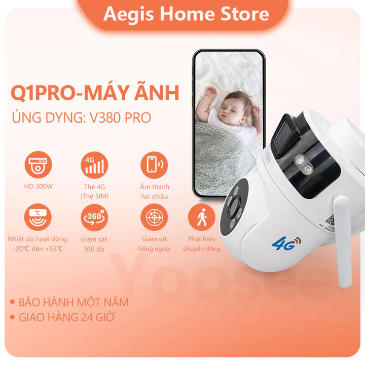 Aegis Home Store Yoosee camera camera giám sát camera 360 camera wifi 4G free sim camera ngoài trời