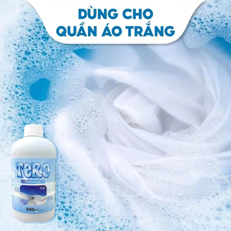 Dung Dịch Tẩy Trắng, Tẩy Mốc Quần Áo TERO 500ml – Chính Hãng, Công Nghệ Sinh Học, Không Phai Màu Vải, An Toàn Cho Da Tay
