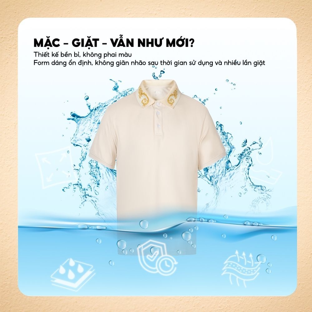 Áo polo nam cổ bẻ VEO họa tiết Baroque in nhiệt tinh xảo, chất vải CVC thoáng mát,thanh lịch – FEAER