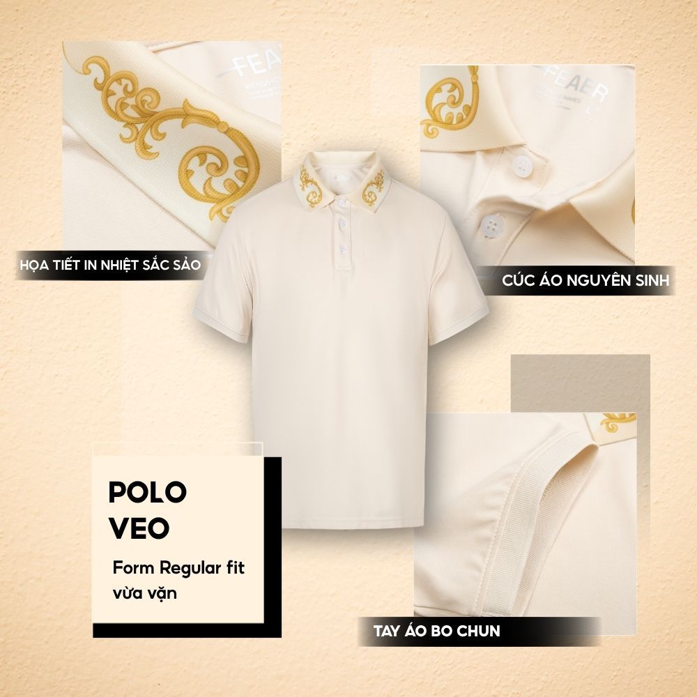 Áo polo nam cổ bẻ VEO họa tiết Baroque in nhiệt tinh xảo, chất vải CVC thoáng mát,thanh lịch – FEAER