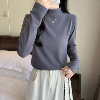 Áo giữ nhiệt lót lông nữ chất tăm cổ 3 phân mềm mịn xinh xắn ôm body (giữ nhiệt lông)