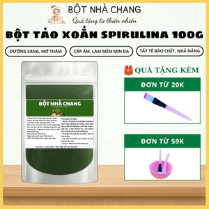 Bột Tảo xoắn nguyên chất 100g/200g- Bột thiên nhiên HANDMADE + tặng bộ dụng cụ đắp mặt